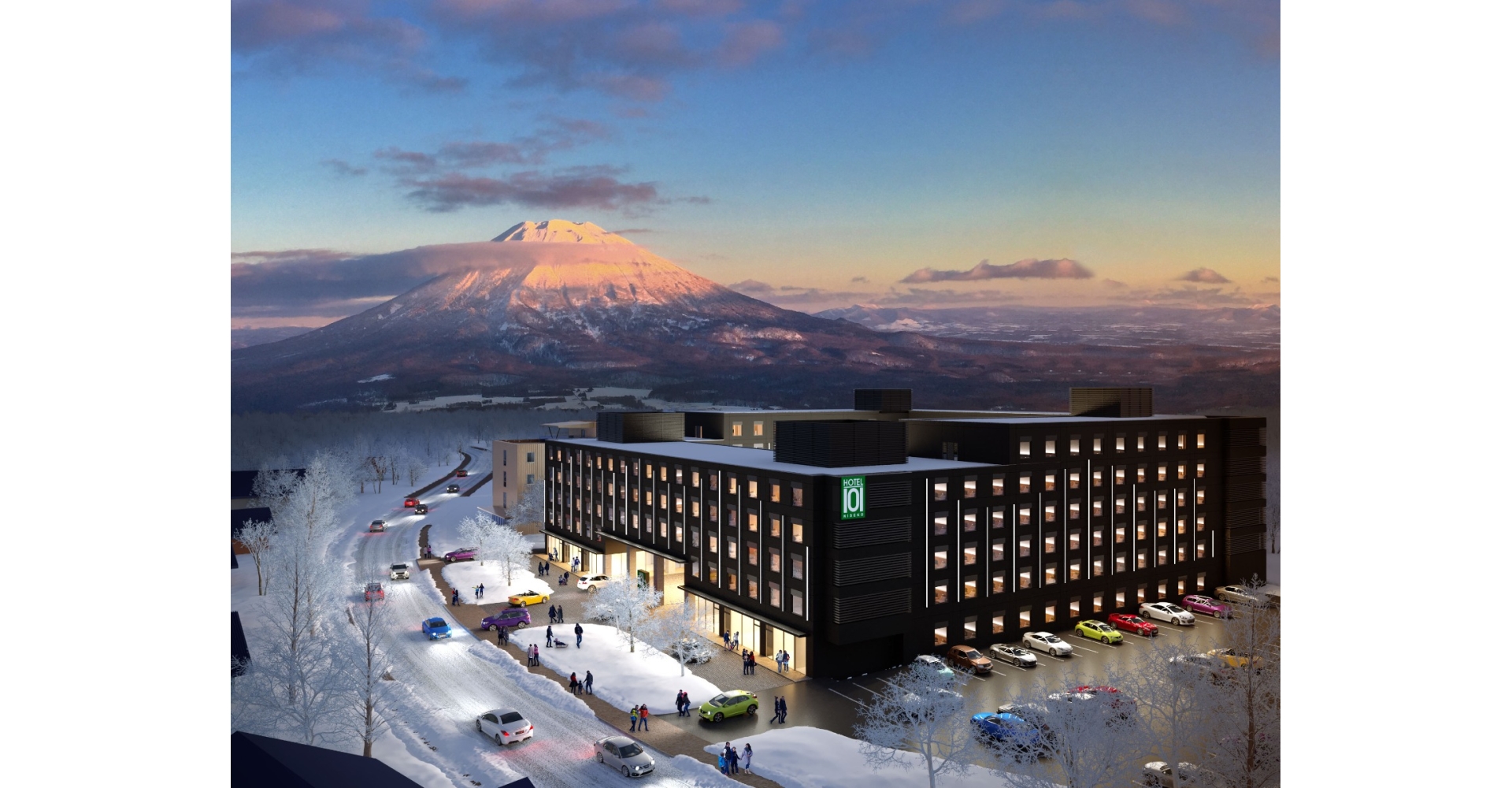 H101-Niseko Hotel Facade (Mountain View, Night) - Majella