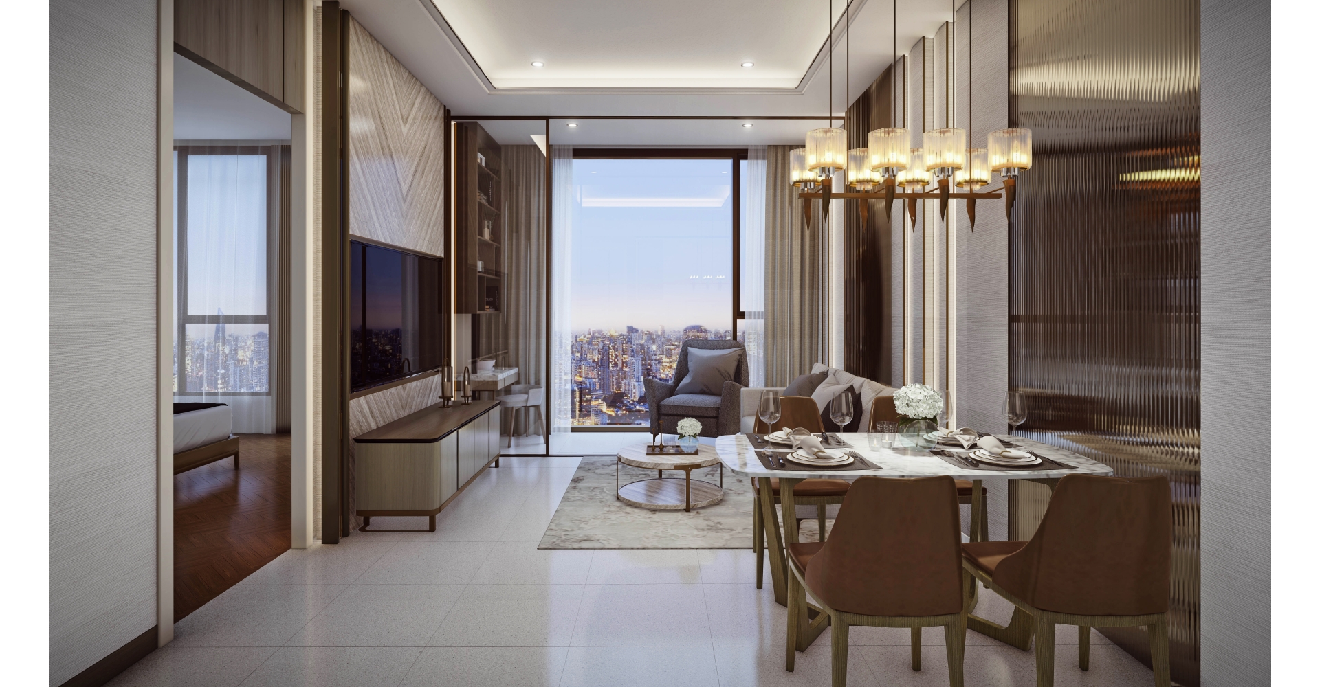 7. Mulberry Grove Sukhumvit -1 Bed Living Room - Shannon Wu