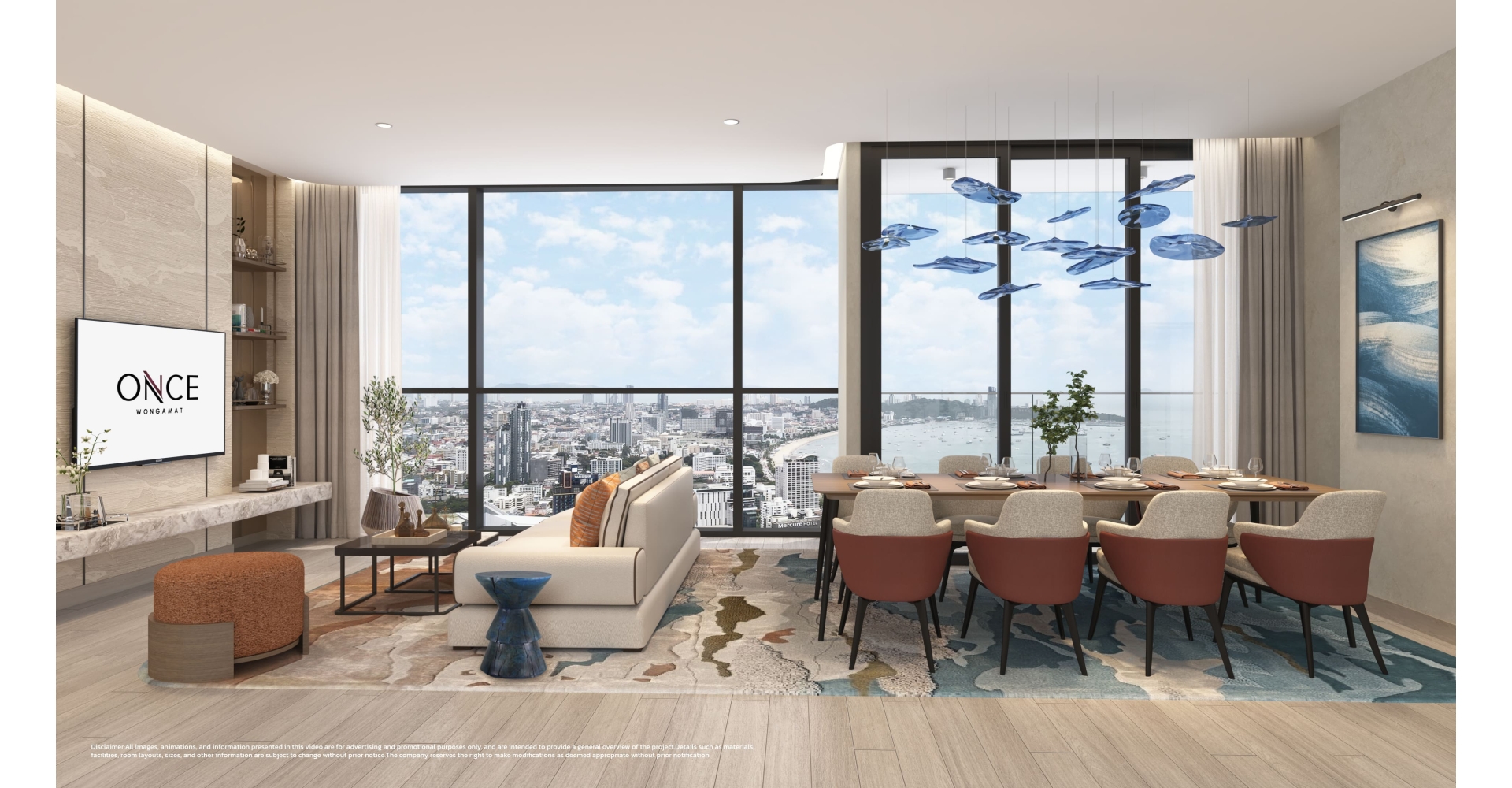 10. ONCE Wongamat สำเนาของ 3 Bedroom Corner_Living - Shannon Wu