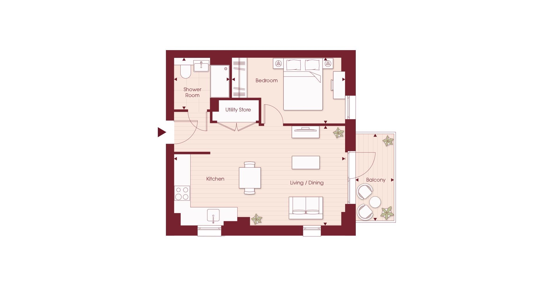 Royal Gateway - 1 Bed layout - 英國大笨鐘