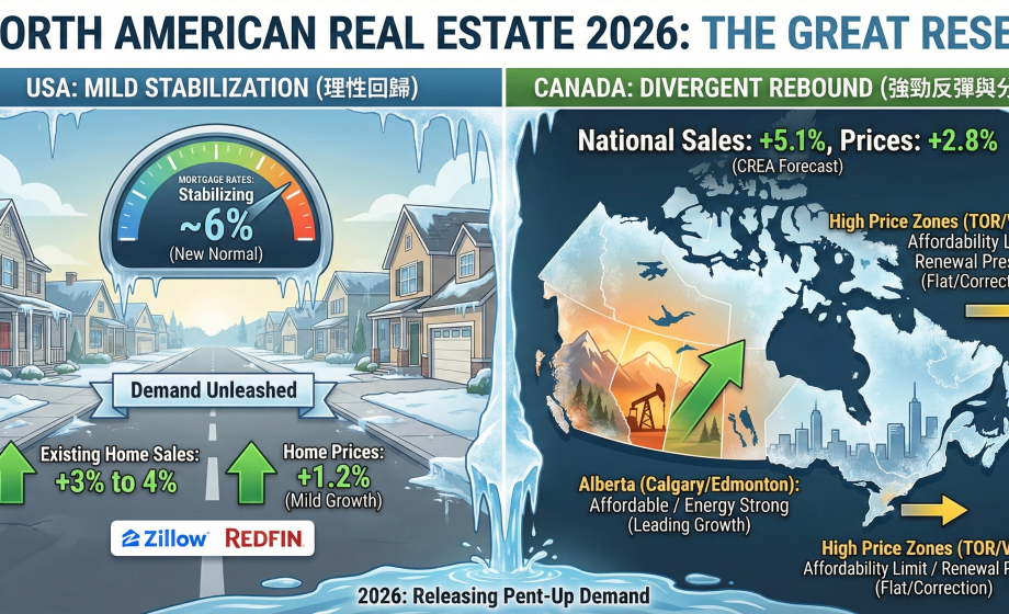 【快訊】北美房市溫和重置：美國解凍與加拿大反彈 [2026/01/26]